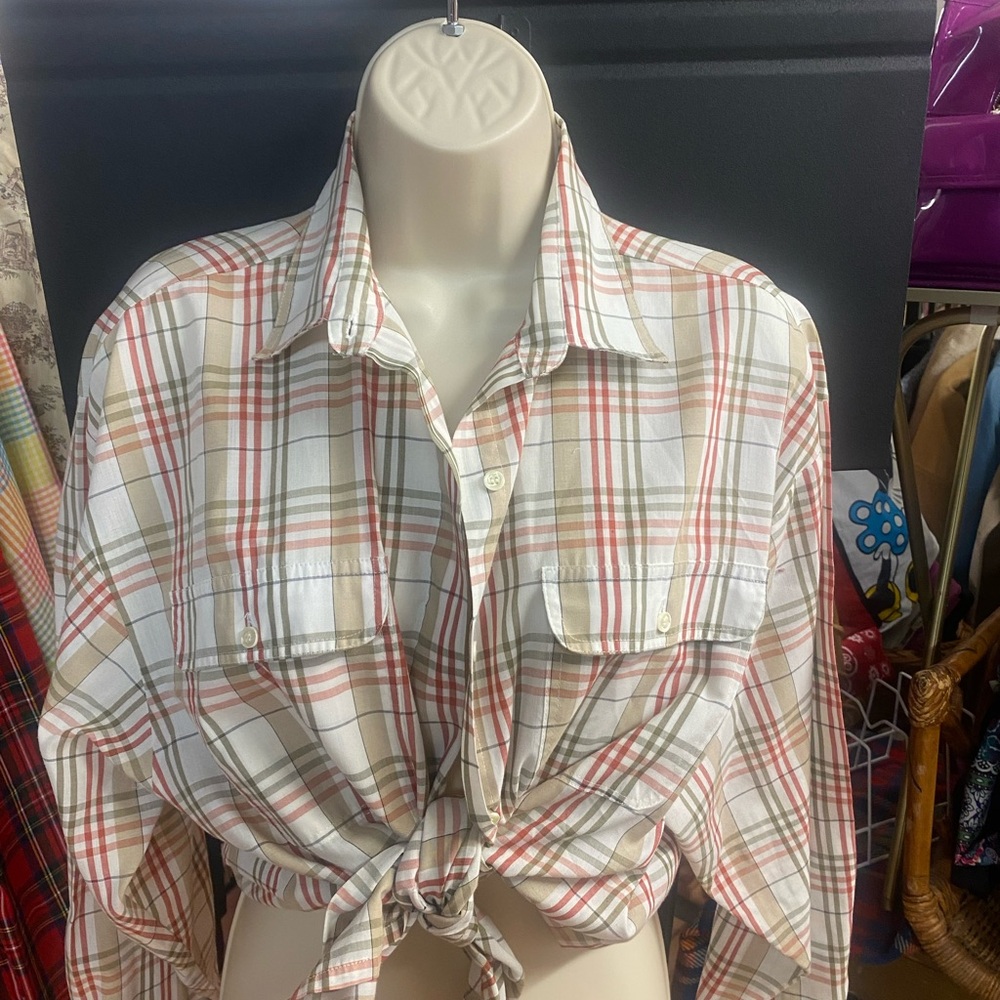 Picket & Post- 90’s cotton blend- Plaid Button Down Shirt